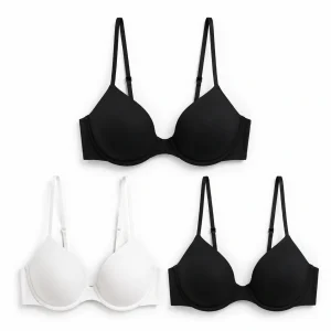 Marks & Spencer Lightly Padded With Wired Bra Black (Pack of 3)